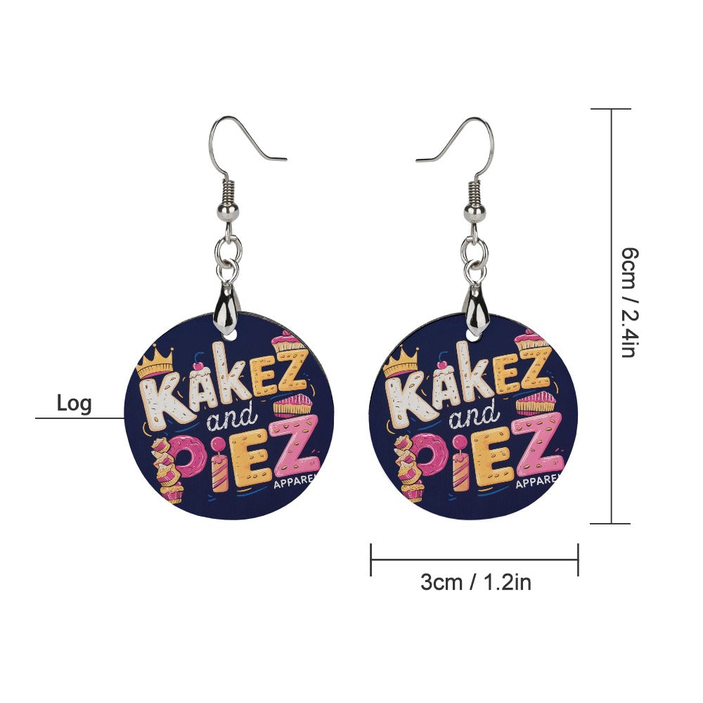Kakez and Piez Wooden earrings pendant