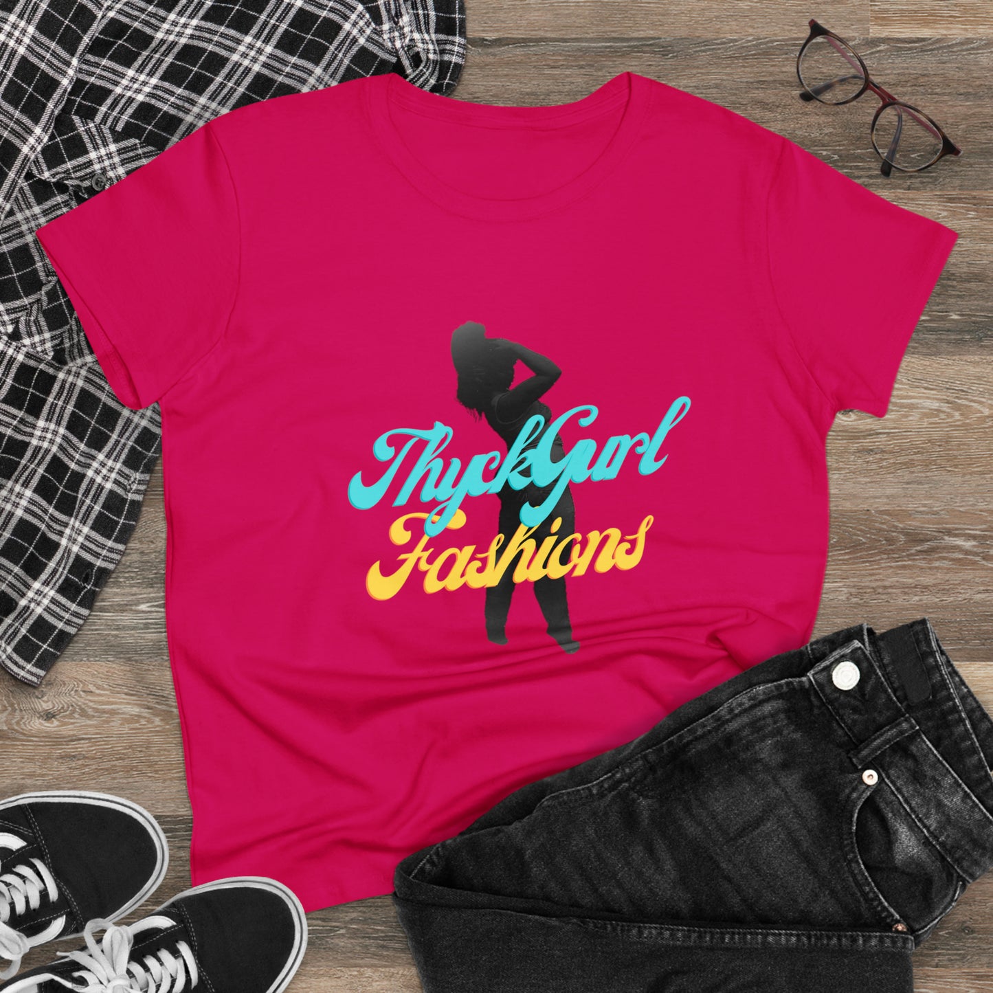 ThyckGurl Fashions Women's Midweight Cotton Tee