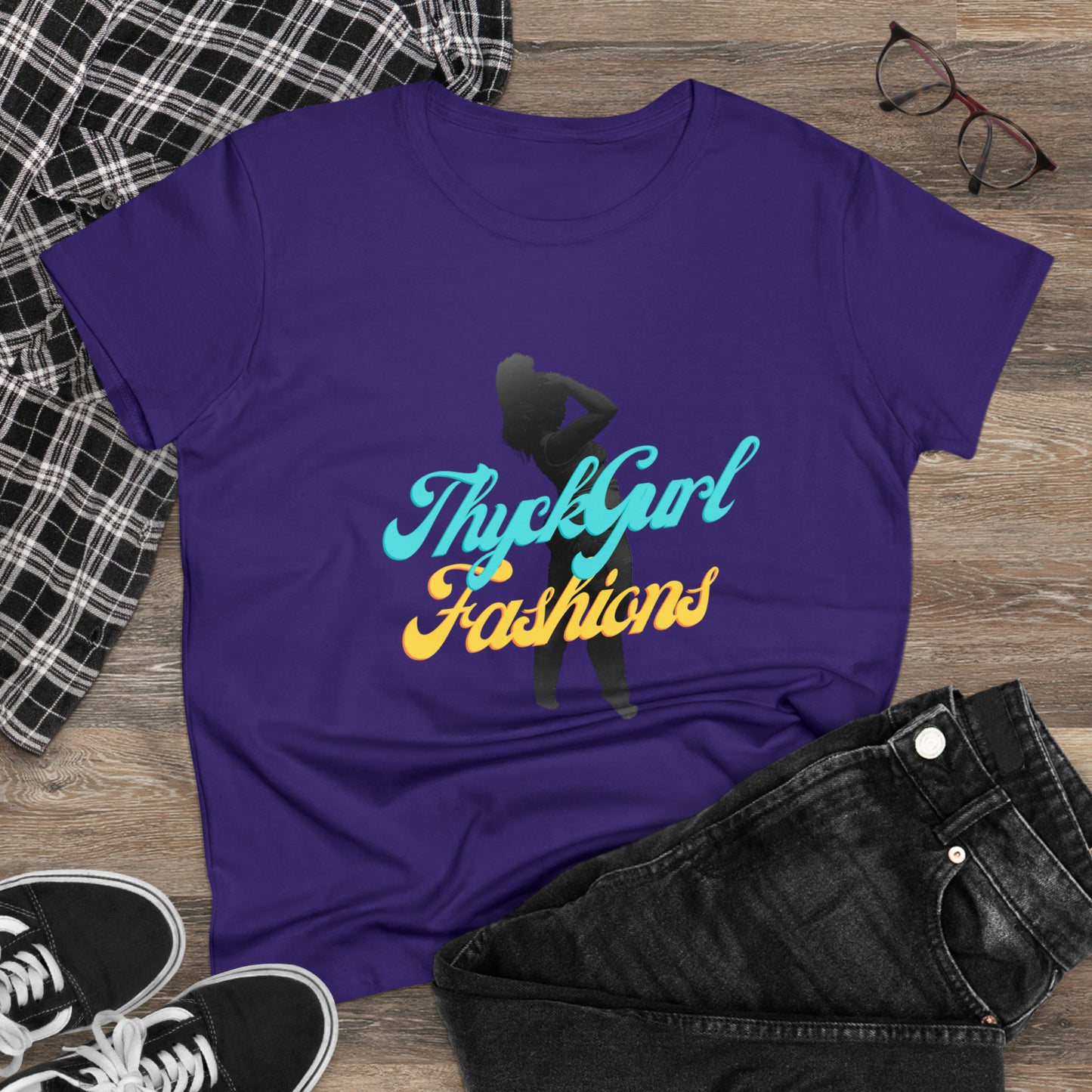 ThyckGurl Fashions Women's Midweight Cotton Tee