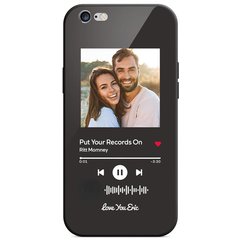 Custom Scannable Music Code Glass iPhone Cases with Picture