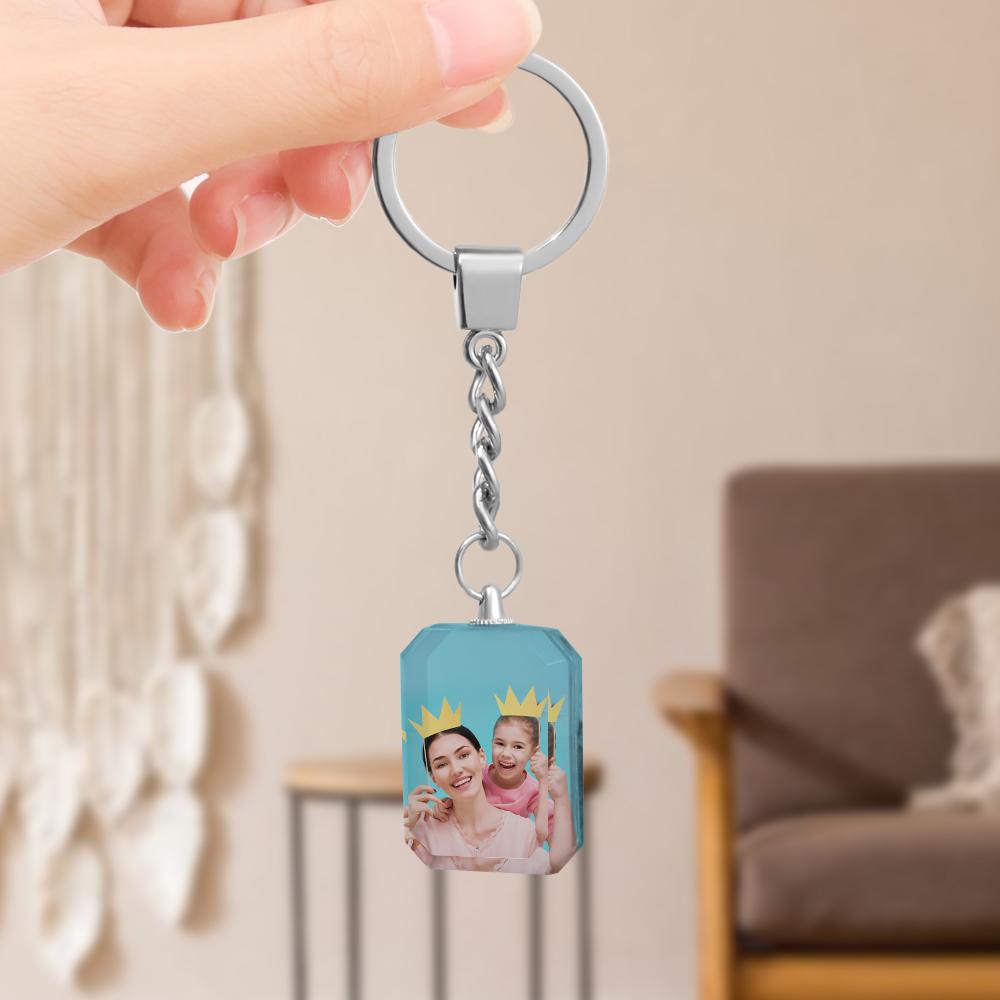 Customized Double Side Crystal Keychain With 2 Photos