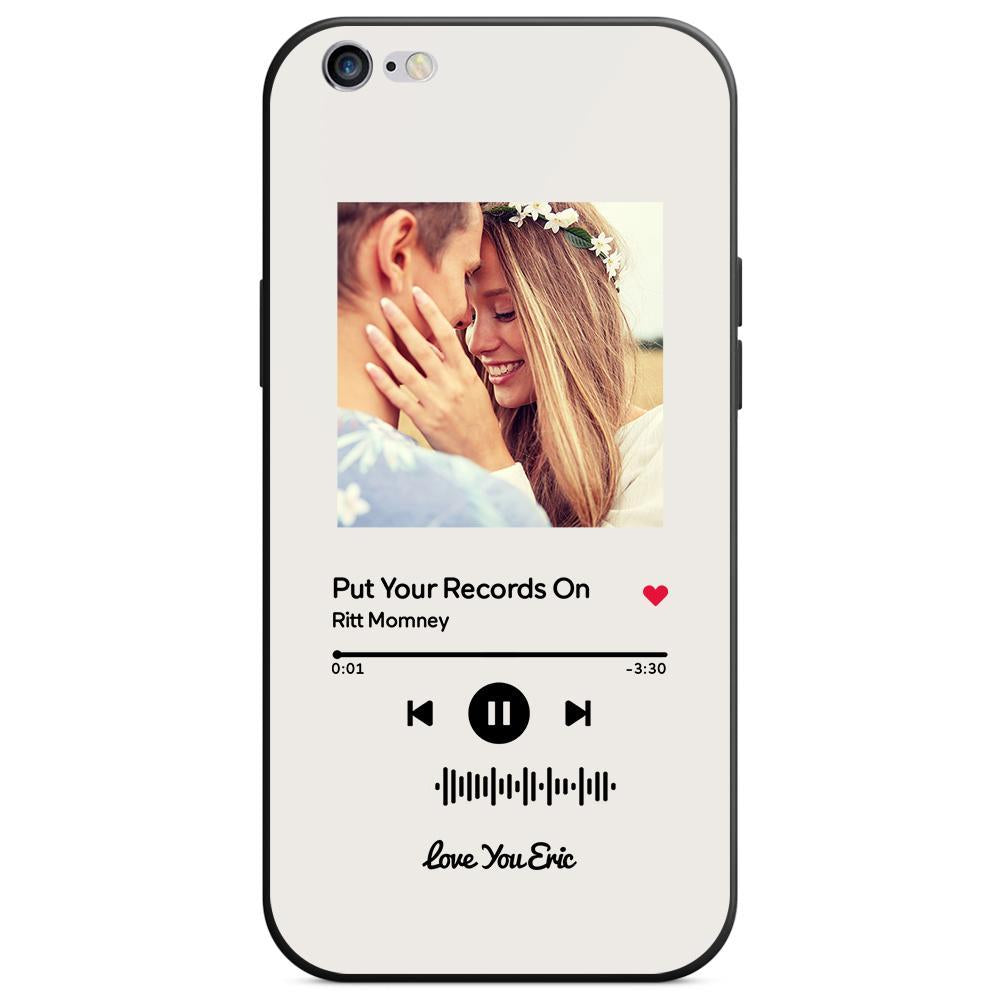 Custom Scannable Music Code Glass iPhone Cases with Picture