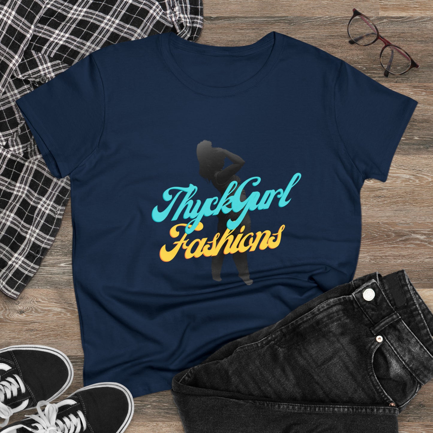 ThyckGurl Fashions Women's Midweight Cotton Tee